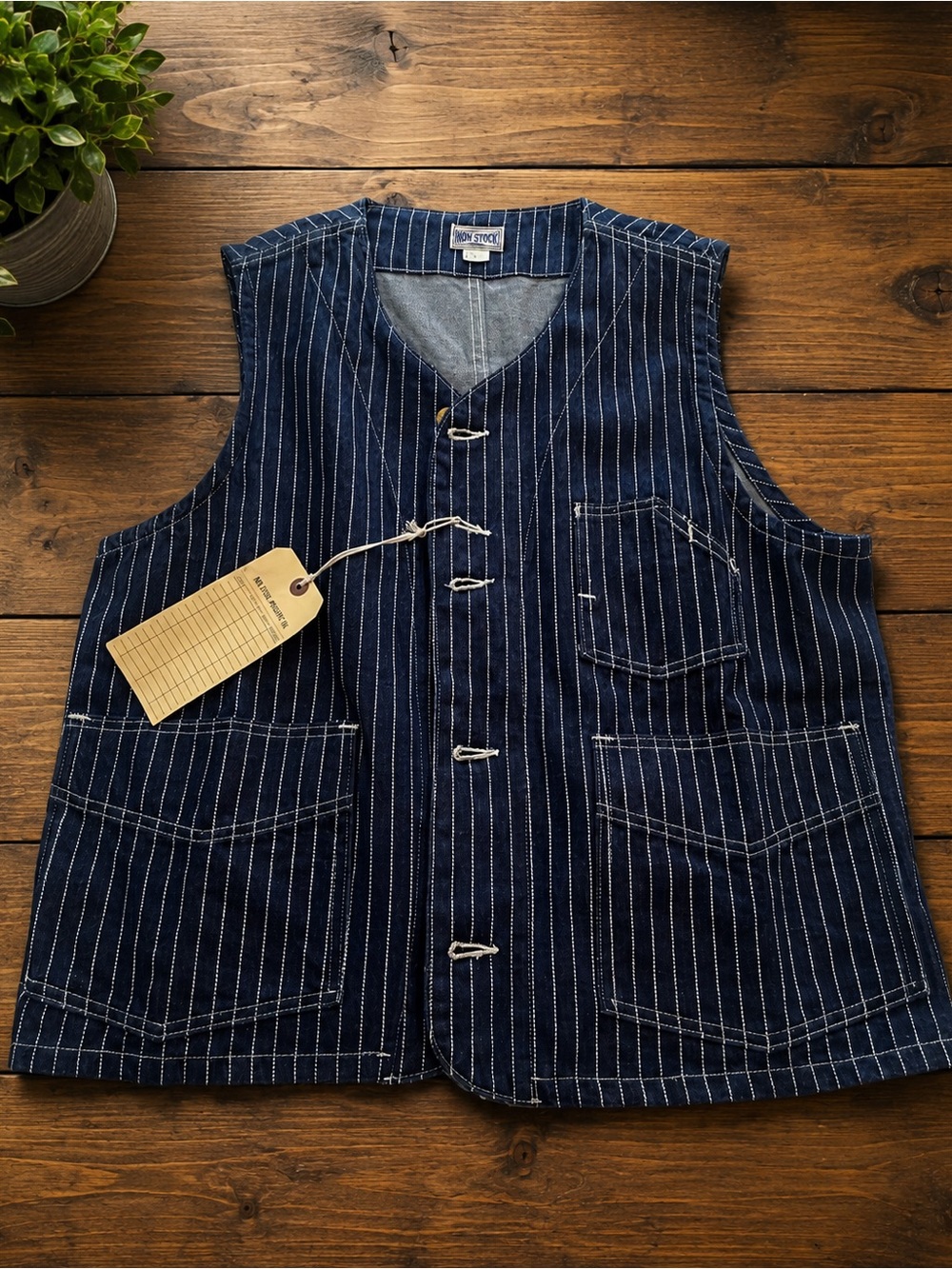 Vintage Navy Stripe Workwear Vest NWT Med.
Asian Large